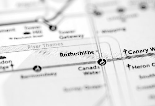 Rotherhithe on underground map