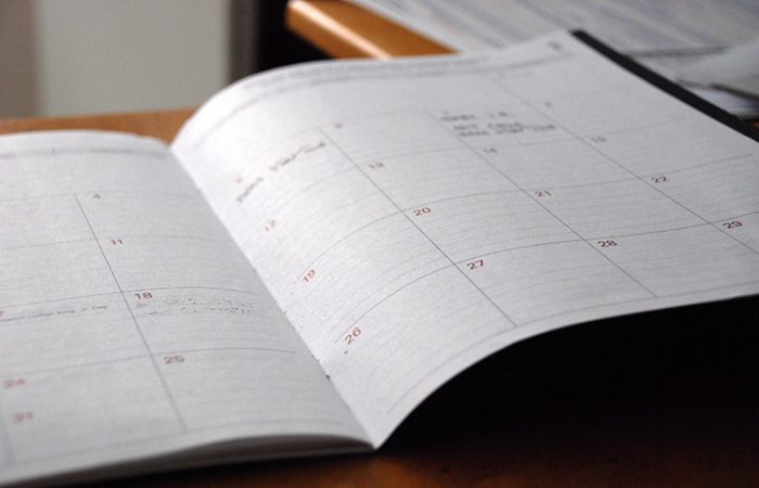 Calendar with dates