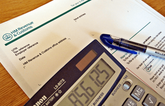 Tax letter with calculator